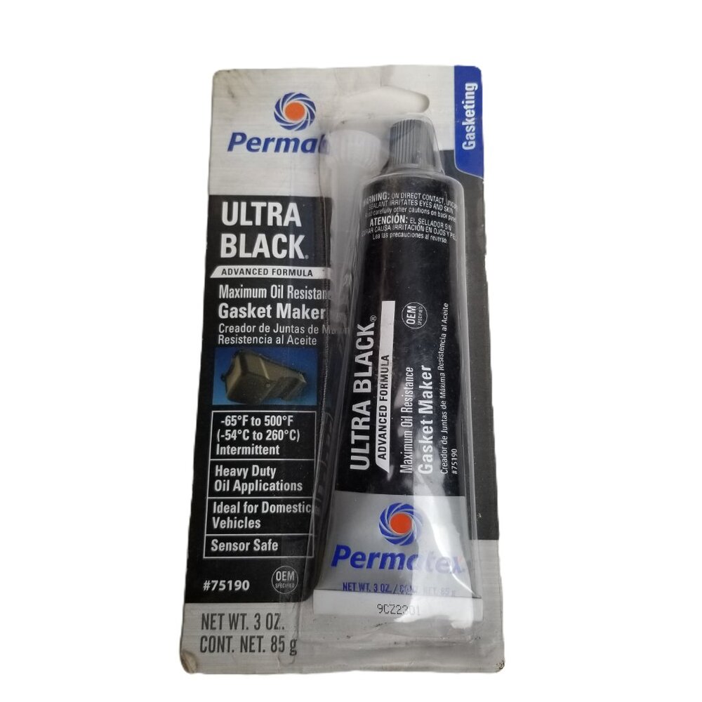 Permatex Ultra Black Gasket Maker 3oz Maximum Oil Resistance RTV Silicone 75190
